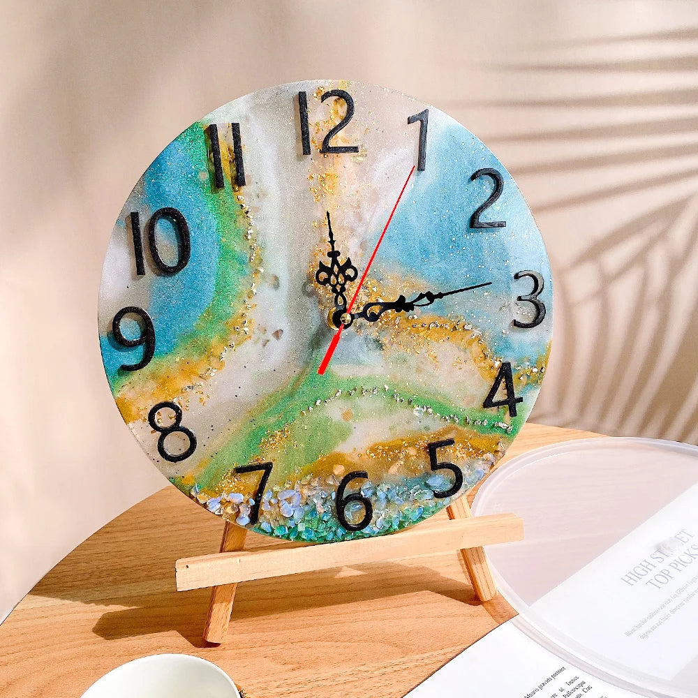 DM283 Round Roman Numerals Epoxy Resin Clock Silicone Mold DIY Wall Hanging Ornaments Moldes Para Resina Epoxi Manualidades