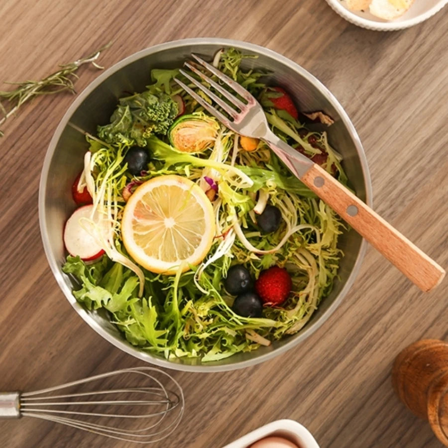 Stainless Steel Noodle Bowl Household High-Grade  Instant Good-looking Soup Bowl Korean Style Large Rice Salad Bowl