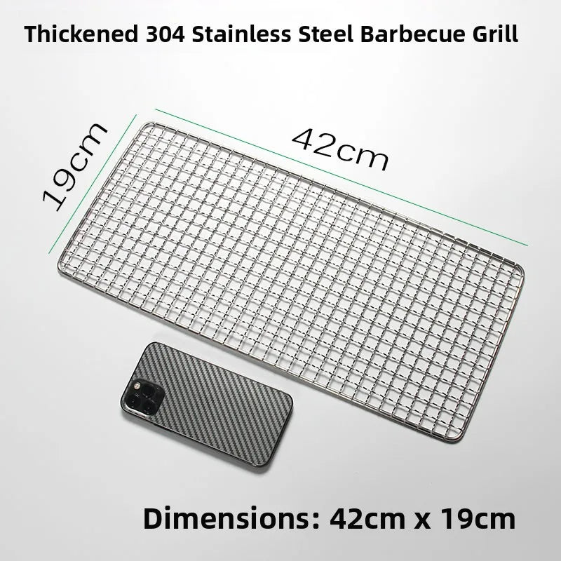 Thiened Rectangular Me BBQ ill Net 304 Stainl Steel Drng Net Barbecue Wire Me for Outdoor Kitchen Cooking Tools