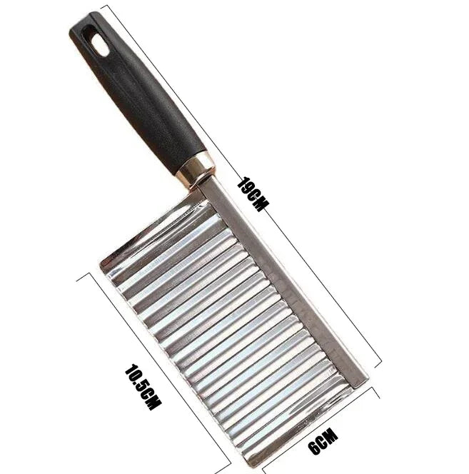 Potato Chip Slicer, Vegetable Fruit Cutter, Dough Chopper, French Fry Maker, Crinkle Wavy Kitchen Knife Tools Gadget