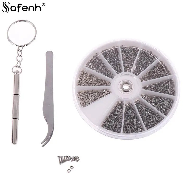 600/1000Pcs Tiny Screws Nut Assortment Repair Tool For Micro Eyeglass Sun Glasses Spectacles With Micro Screwdriver And Pliers