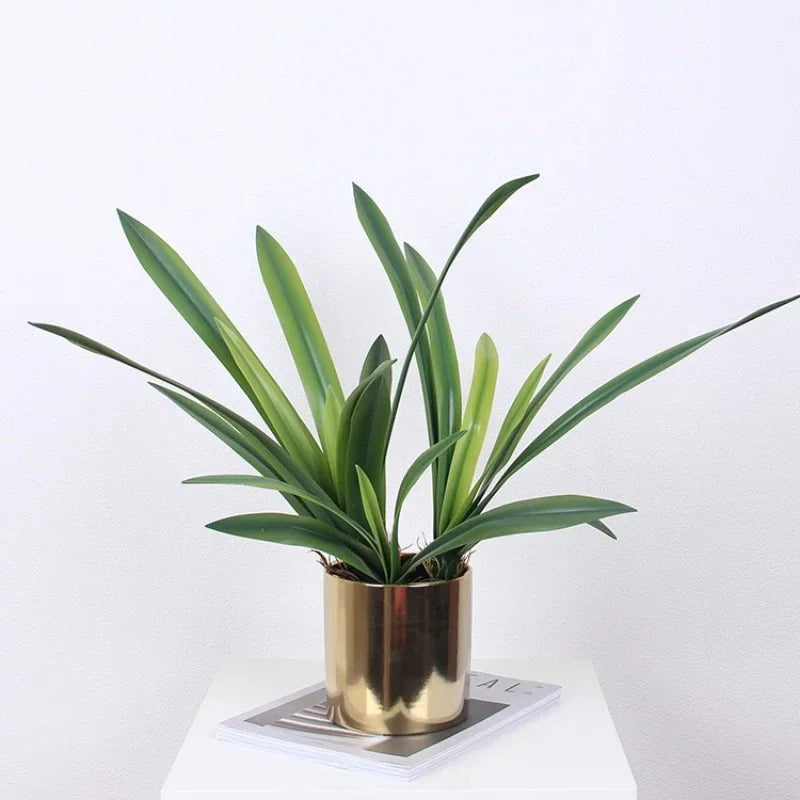 Simulation Green Plants Soft Rubber Clivia Leaf Floral Artificial Cymbidium Leaves Plant Fake Flower Shopping Mall Decoration