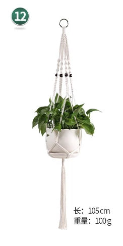 Handmade Macrame Plant Hanger Plant Hanger Flower Pot Planter Hanger Wall Decor Courtyard Garden Hanging Planter Hanging Basket
