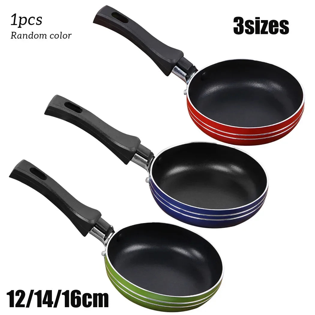 Mini Non-Stick Frying Pan 12/14/16cm Egg Saucepan Pancake Steak Pan Stainless Steel Omelet Frypan Pot Gas Stove Cookware