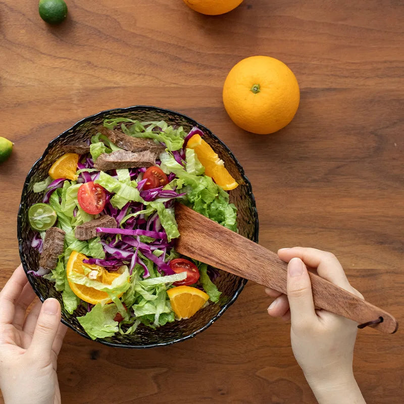 High Temperature Resistant Household Spatula Spoon Soup Ladle,Kitchen Stir Fry Spatula,Non-stick Teak Wooden Cooking Spatula