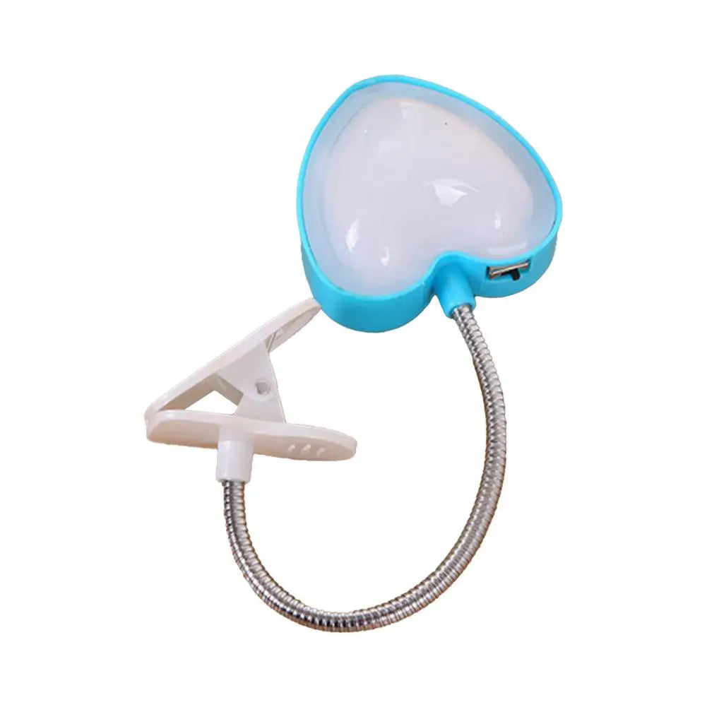 Book Light Mini Clip LED Night Reading Light Table Lamp Foldable Eye Battery powered Creative Love Heart Desk Lamp