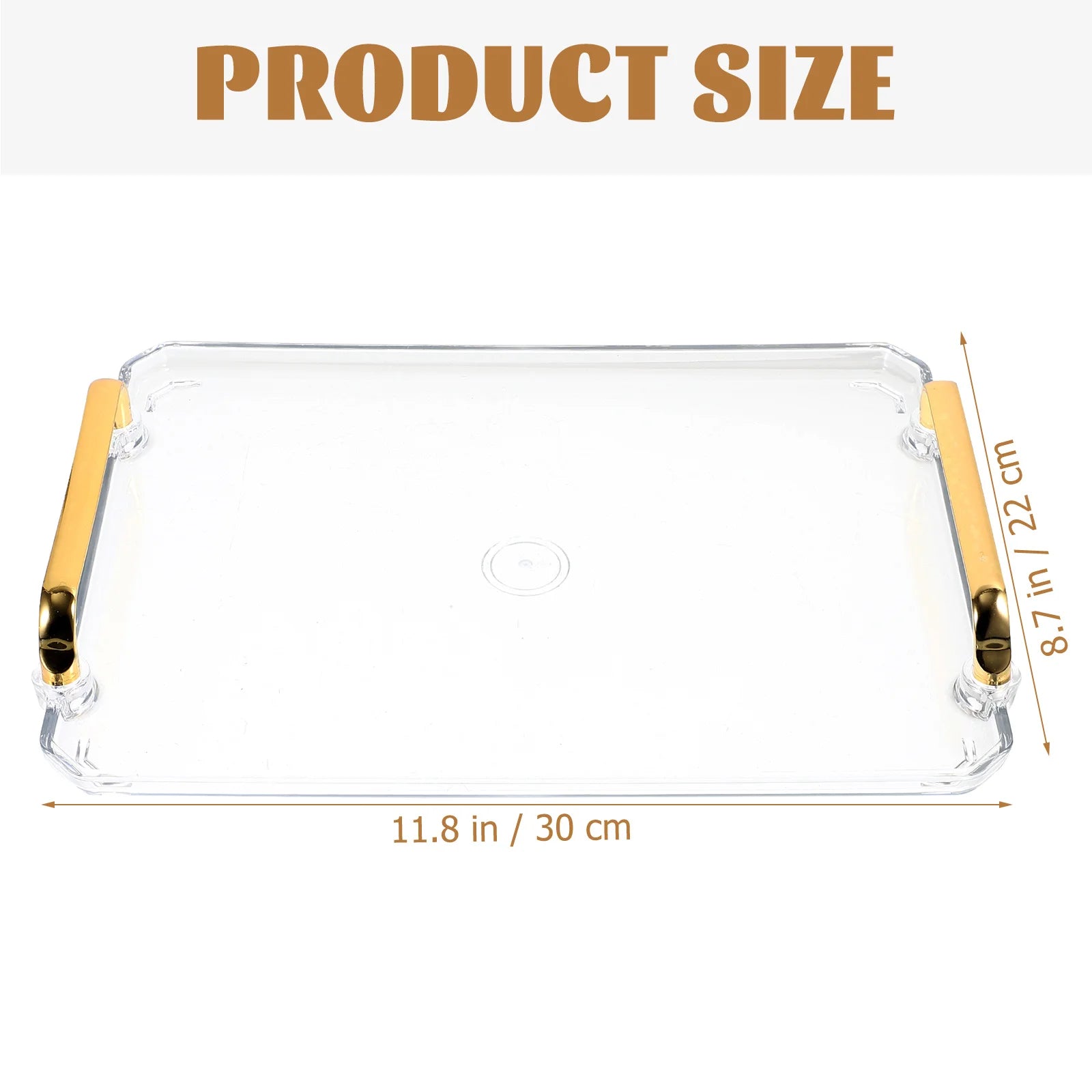 Rectangle Tray Transparent Small Storage Serving Tray for Coffee Tea Party Dessert Snacks Fruit Accessories Daily Use Household