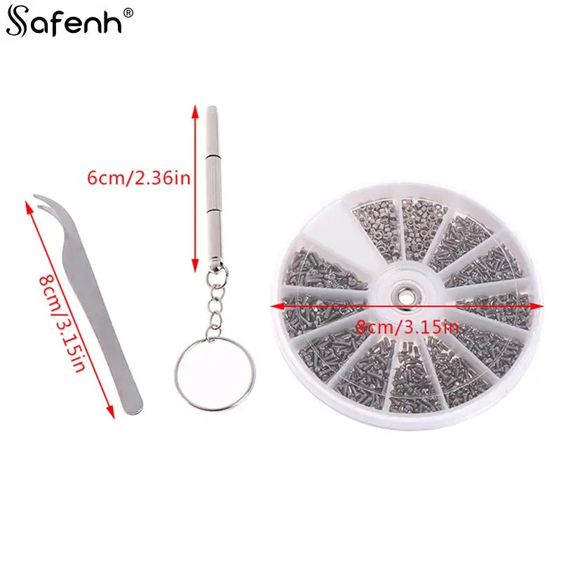 600/1000Pcs Tiny Screws Nut Assortment Repair Tool For Micro Eyeglass Sun Glasses Spectacles With Micro Screwdriver And Pliers