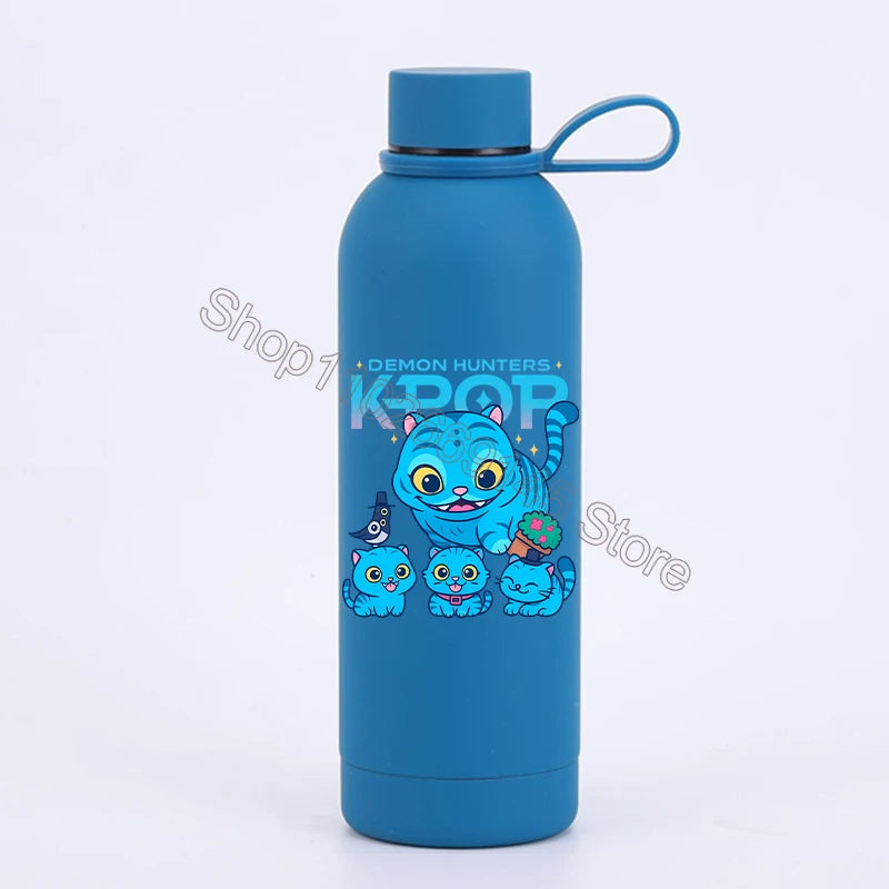 K Pop Demon Huntersd Water Bottles Kawaii Cartoon Thermos Bottle Kids Winter Outdoor Sports Water Cup Children Christmas Gifts