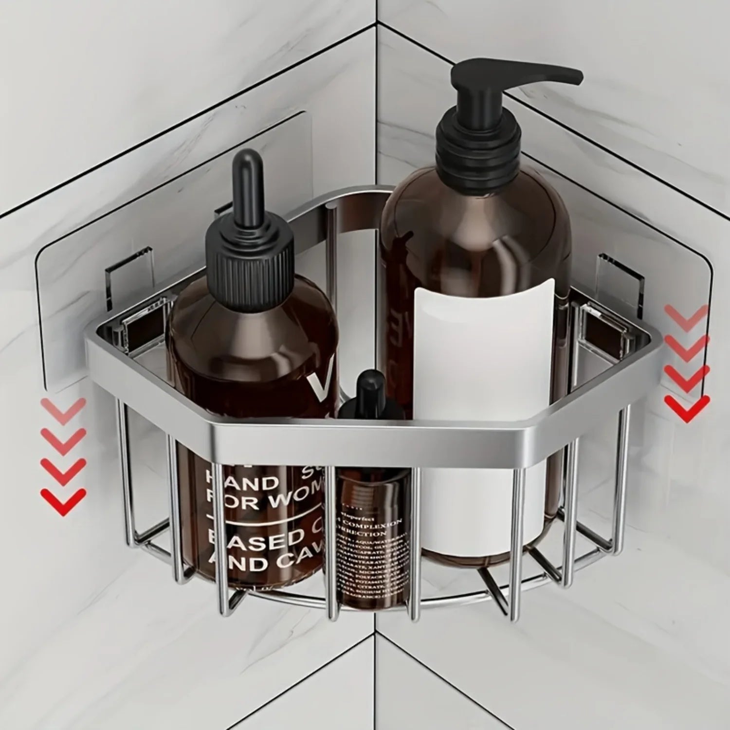 Stainless Steel Corner Sink Sponge Basket - Multifunctional Bathroom Shelf, No-Drill Caddy, 1 Piece