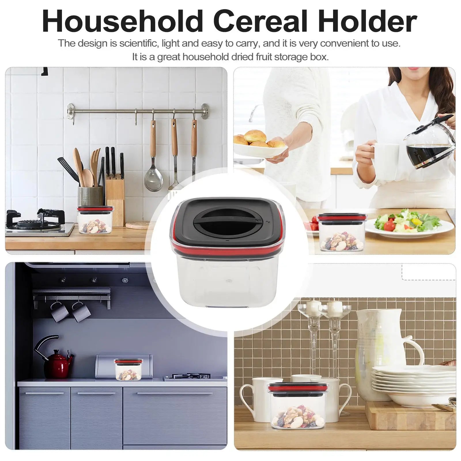 Spiral Airtight Storage Tank Kitchen Containers Seal Jar PP Plastic Boxes Food Household Cereal Holder Stackable Dried Fruit