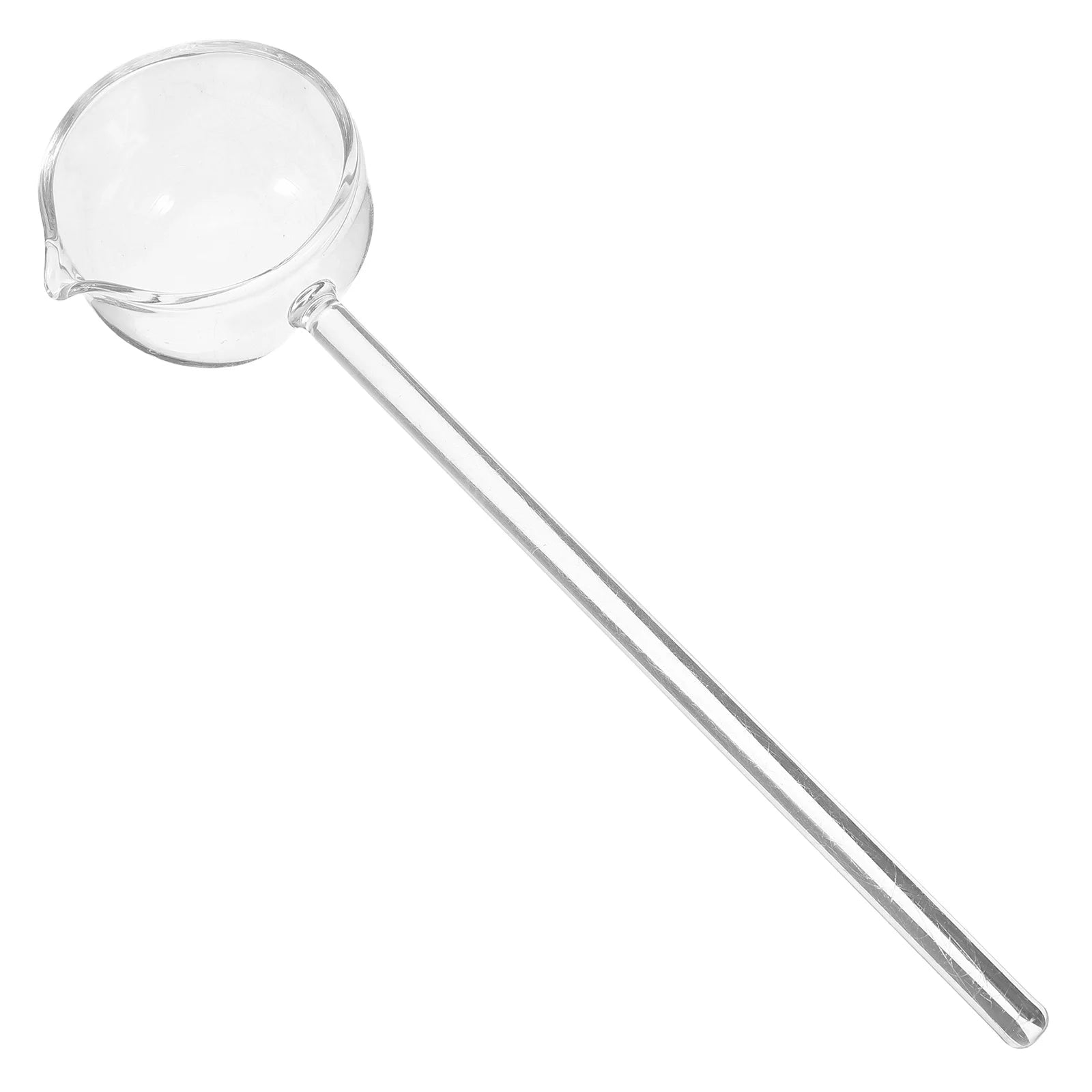 Long Handled Glass Spoon Transparent Creative Coffee Milk Tea Dessert Glass Spoon Serving Ladle Soup Spoon