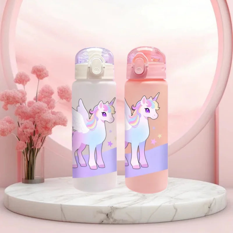 3D Printed 780ml Unicorn Patterns Water Cup with Hand Outdoor Water Bottle,PVC-Free, Leak-Proof, Matte Finish Fade-Resistant