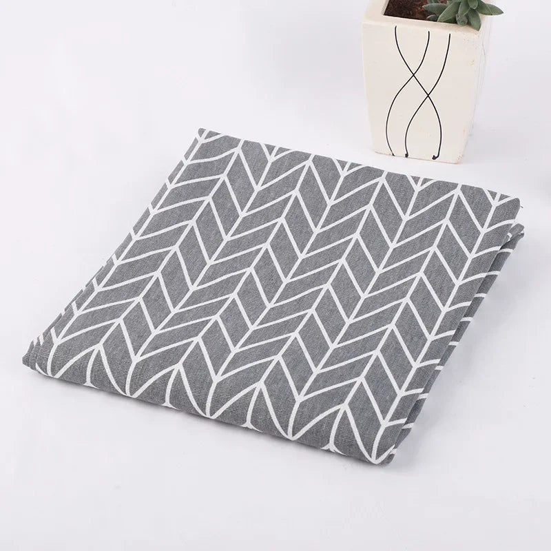 Printed Linen Cotton Fabric Cloth For Curtain Christmas Home Tablecloth Table Runner Pillow Cushion Handwork Sewing Placemat Bag