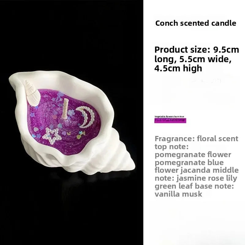 Creative Starfish Sea Shell Aromatherapy Candle Handmade Scented Candle Whirlpool Design for Relaxing Atmosphere