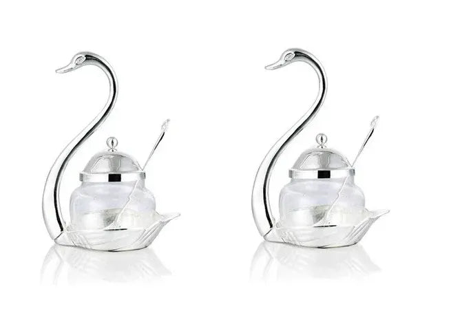 Top Aluminum Alloy Condiment Pot Seasoning Container Spice Glass Jar Salt Sugar Bowl Pepper Coffee Storage Organizer WF