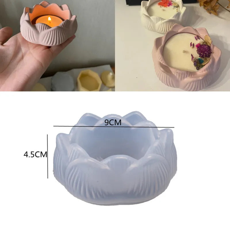 Round Concrete Candle Jar Silicone Mould Diy Handmade Succulent Cement Planter Resin Silicone Mold Gypsum Storage Box Home Decor