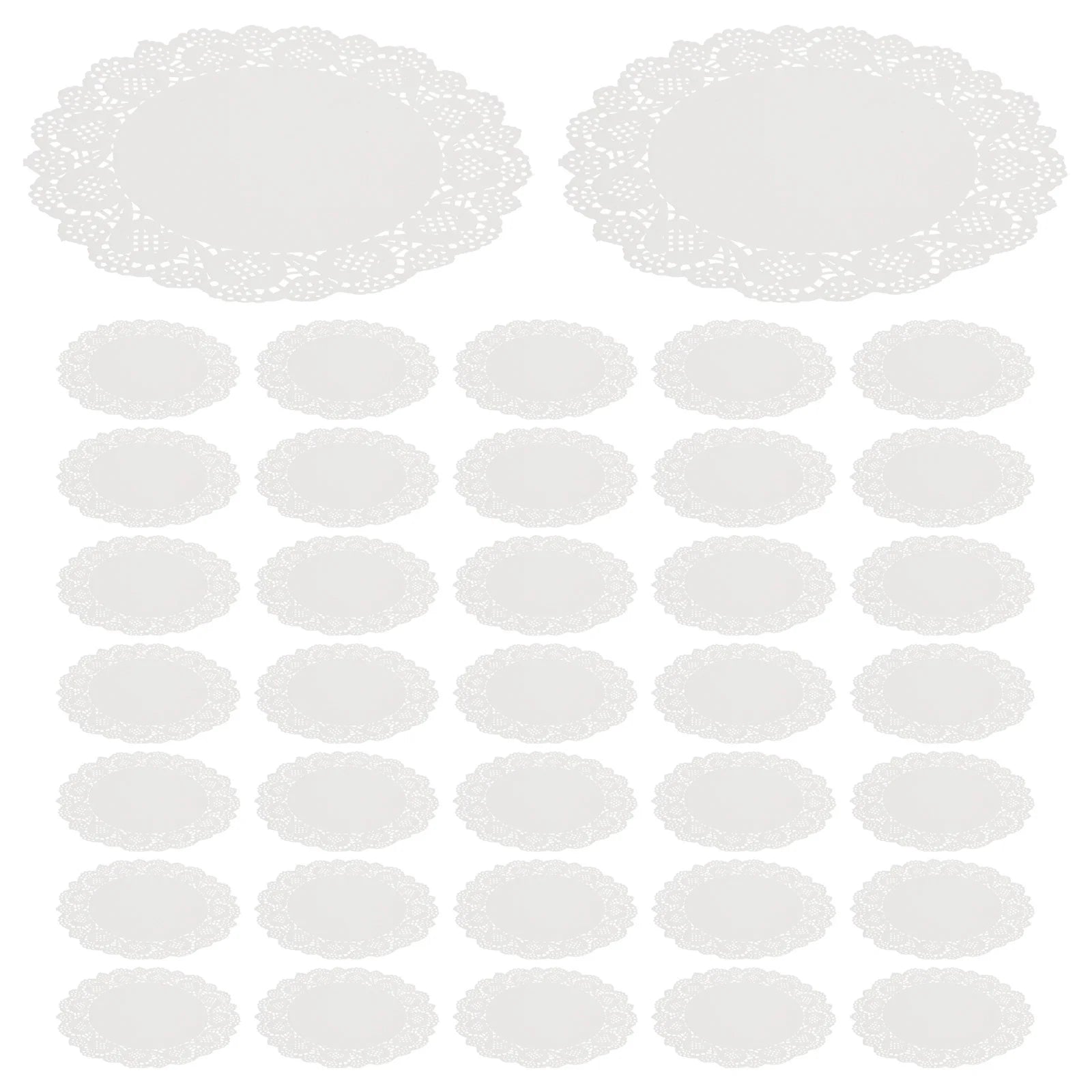 100Pcs 7.5 Inch White Cake Doilies Lace Paper Pads for Table Plate Decorating Wedding Coffee Bar Home Use Premium Round Liners