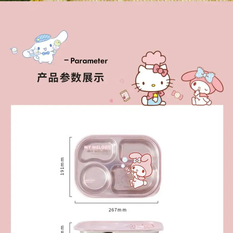 Sanrio My Melody Hello Kitty Cinnamoroll Lunch Box Sealed Box Hit Product New Product Cute Cartoon Adult Student Cute Outdoors