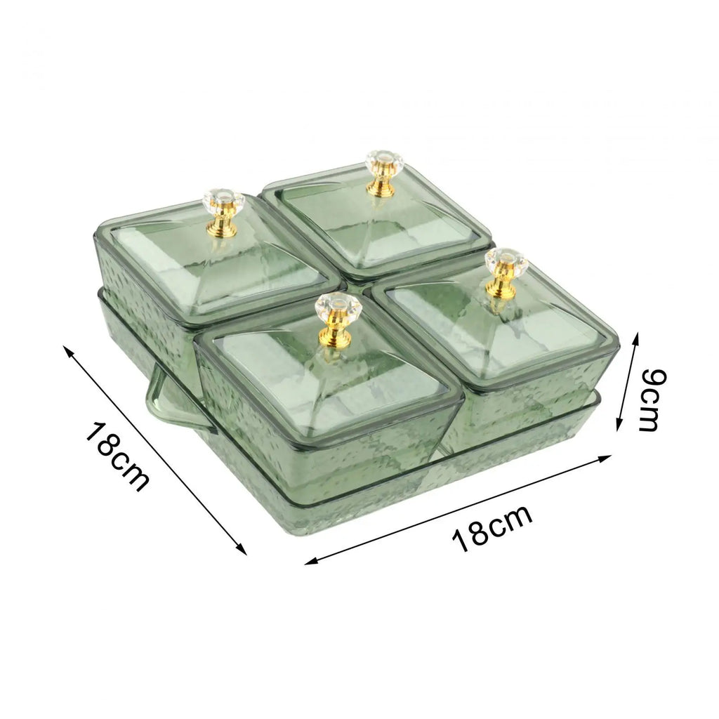 Appetizer Tray Divided Serving Container with Lid Food Storage Container Box Nordic Candy Serving Platter for Kitchen Cookies