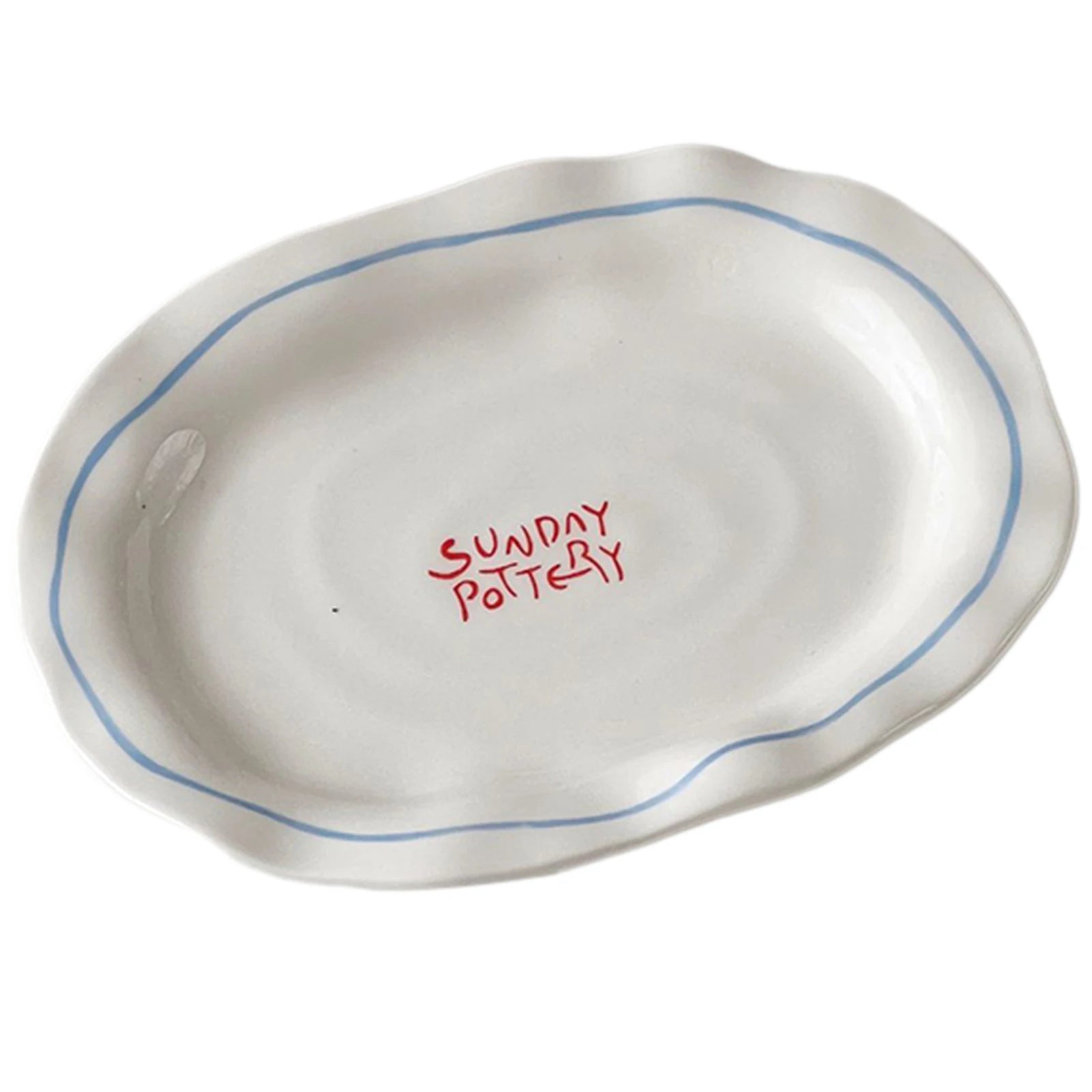 Simple Solid Color Tableware Ceramic Pasta Steak Plate Dinner Plate Creative Kitchen Irregular Shape Serving Tray Cooking Dishes