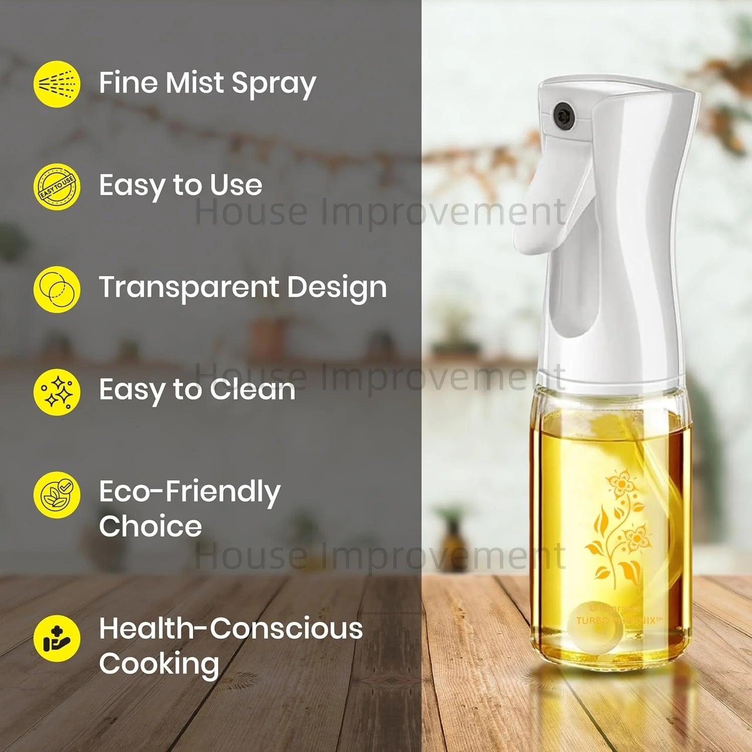 200/300/500ml Oil Sprayer for Cooking BBQ Salad Olive Oil Spray Dispenser Bottle Non-Slip Handle Suitable Kitchen Cooking Baking