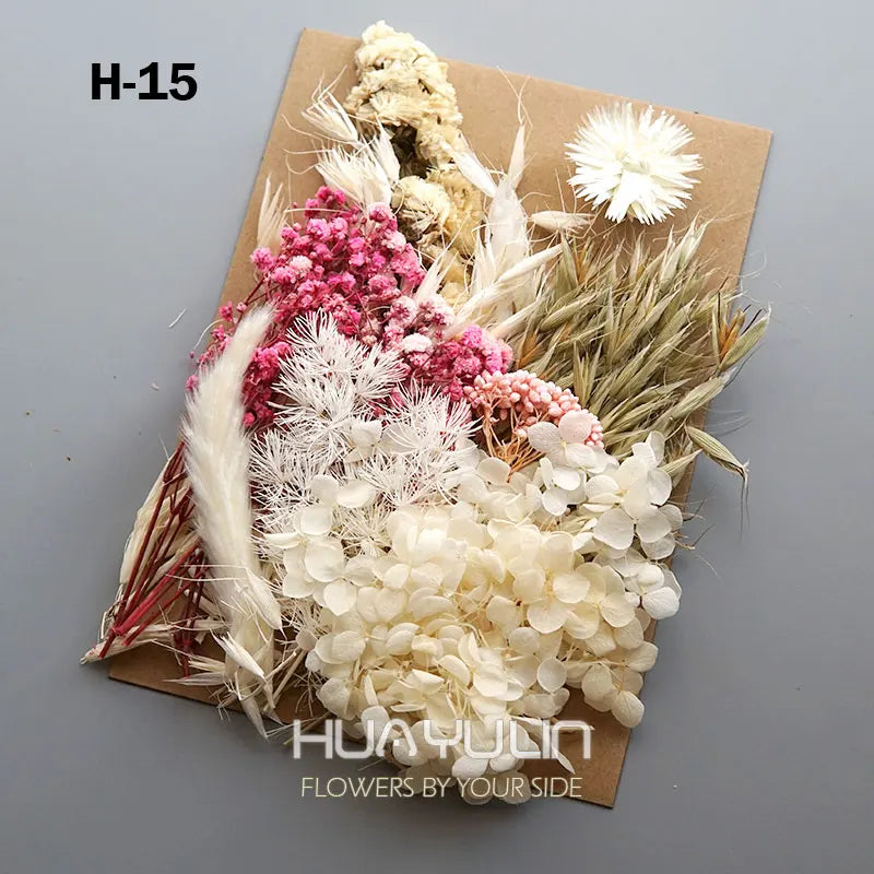 1 Pack Artificial Plants Dried Real Flowers Preserved Materials Epoxy Resin Candles DIY Floral Materials Hydrangea Set Flowers