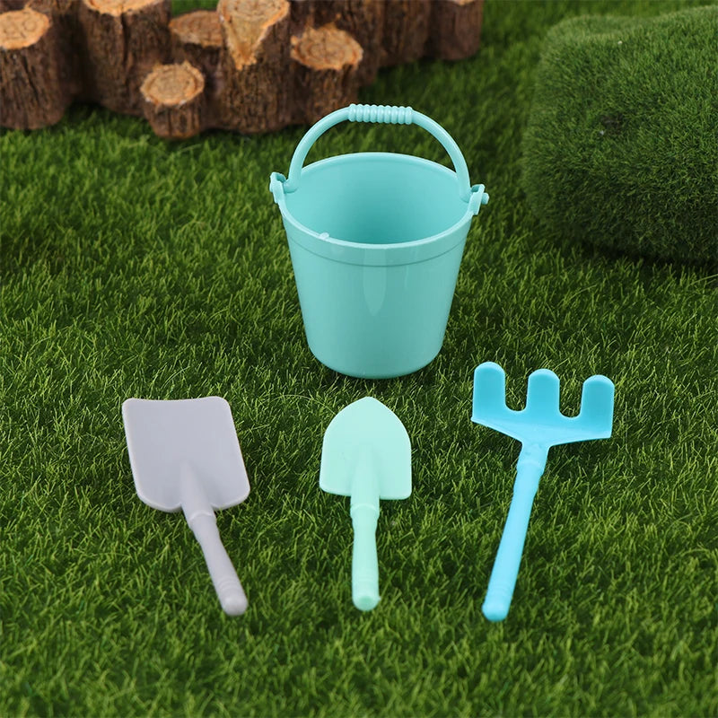 1:12 Dollhouse Miniature Watering Can Bucket Sprinkler Shovel Model Gardening Tools Decor Toy Doll House Accessories