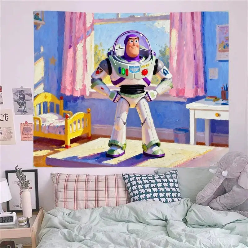 1PC Disney Pixar Toy Story Buzz Lightyear Modern Tapestry Kids Room Decor Aesthetic Polyester Wall Art for Fans Gift.