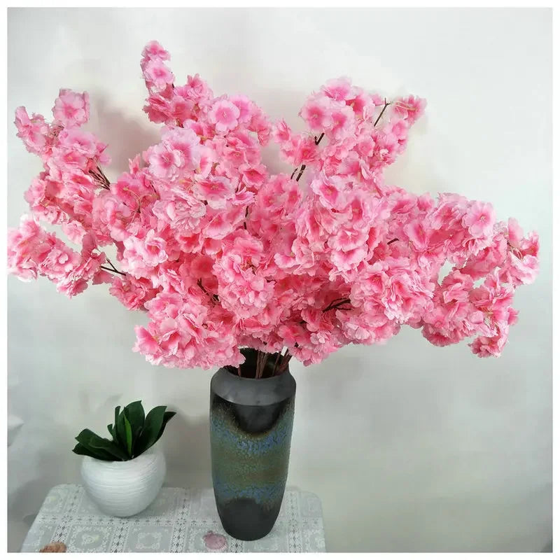 110cm Cherry Blossom Branch Artificial Flower Cherry Blossom Wedding Deacor Flower Arrangement Home Decoration Silk Flower