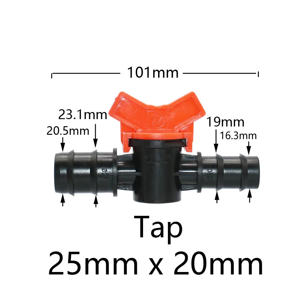 Miniature Plastic Shut Off Coupling Valve Connectors for 4/7 8/11 10/16/20/25mm Hose Garden Water Irrigation Pipe Adaptor Barb