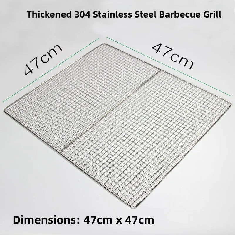 Thiened Rectangular Me BBQ ill Net 304 Stainl Steel Drng Net Barbecue Wire Me for Outdoor Kitchen Cooking Tools