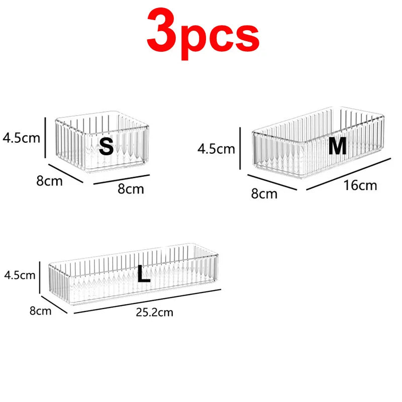 Desk Drawer Organizers Set Plastic Transparent Storage Box Bathroom Storage Makeup Organizer Boxes Clear Storage Box Acrylic Box