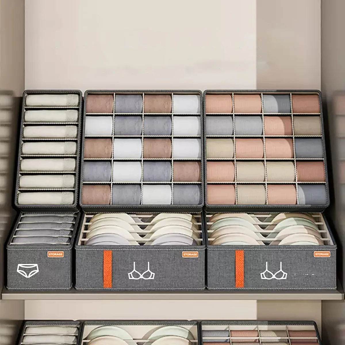 20/6/7/1 Grids Cation PP Sock Bra Pants Simplicity Organizers Of Cabinets And Drawers Home Sorting Boxes Storage Organizer Box