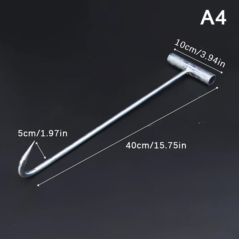 Kitchen Sausage Bacon Meat Processing T Hooks T-Handle Meat Boning Hook For Kitchen Butcher Shop Restaurant BBQ Tool