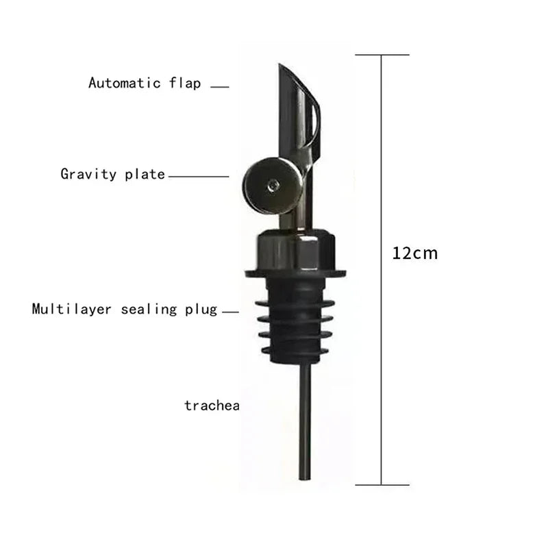 1PC Oil Bottle Stopper Cap DispenserStainless Steel Automatic Open Cap Pour Nozzle Sprayer Leak-Proof Wine Spout Kitchen Tool