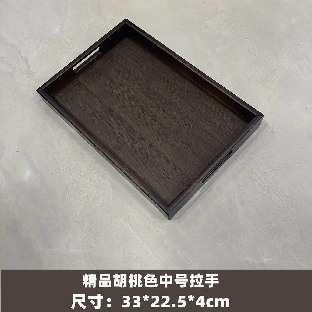 Wooden Bamboo Tray - Rectangular Serving Platter for Home & BBQ | Portable Tray for Bread & Pastries | Eco-Friendly Dining Plate