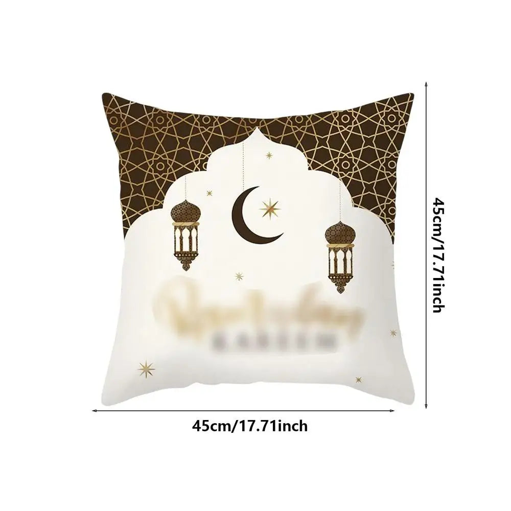 2023 Eid Pillowcase Decor For Home Sofa Cushion Cover Islamic Ramazan Kareem Decoration Mosque Mahometan Pillow Cover Gifts