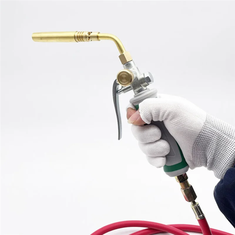 A61Z Deals Professional Dual Switch Torch Brazing Torch Of Propane Gas 1.6M Hose Ignition Gas Flame Soldering Tool For BBQ Heati
