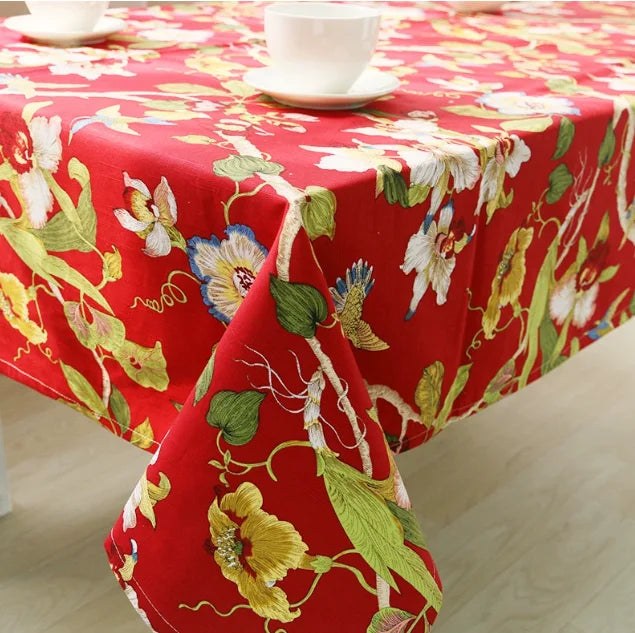 Printed Small Daisy Flower Tablecloth Linen Table Cloth Tasse Lace Rectangular Wedding Banquet Outdoor Home Manteles Table Cover