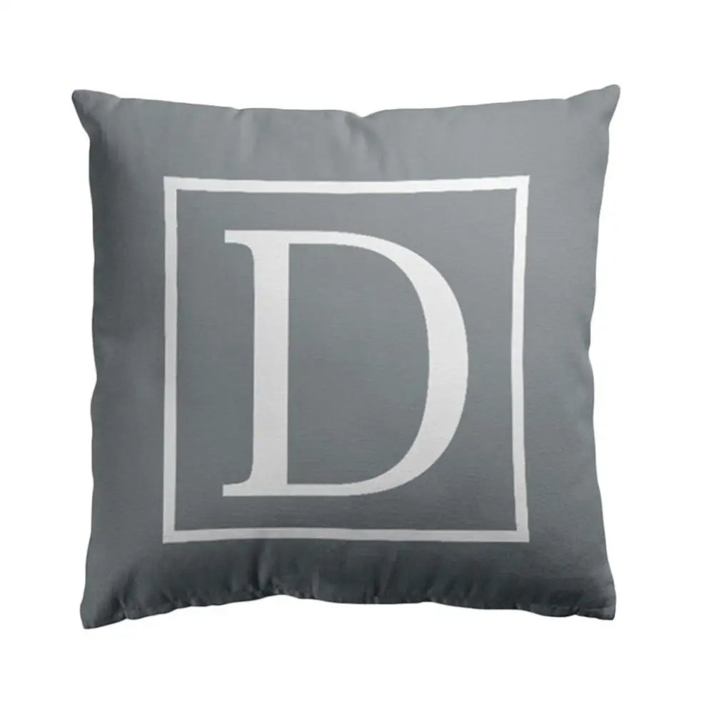 Pillow Cover Cushion Case 45x45cm English Letter Print Home Sofa Bed Car Decor