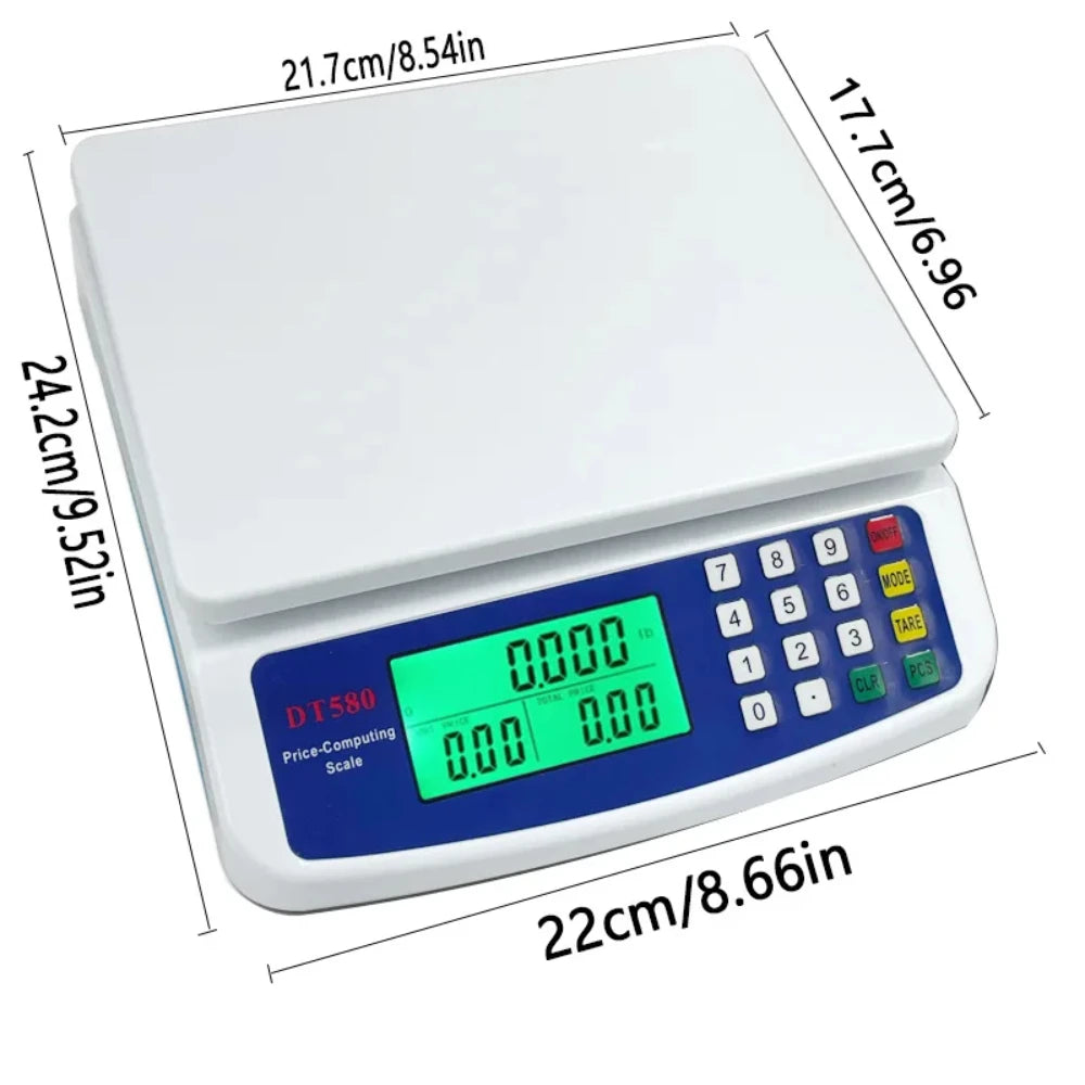 30KG /1G Electronic Scale High-Precision LCD Digital Scale Kitchen Weighing Platform Scale Rechargeable /Battery Food Scales