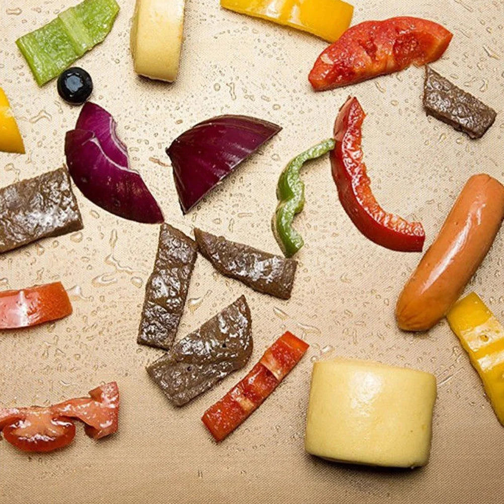 2 pcs Reusable Nonstick Bbq Grill Mat 16X13.8In For Vegetables Bacon Fish Kebabs Outdoor Grilling Baking Sheet Cooking Tool