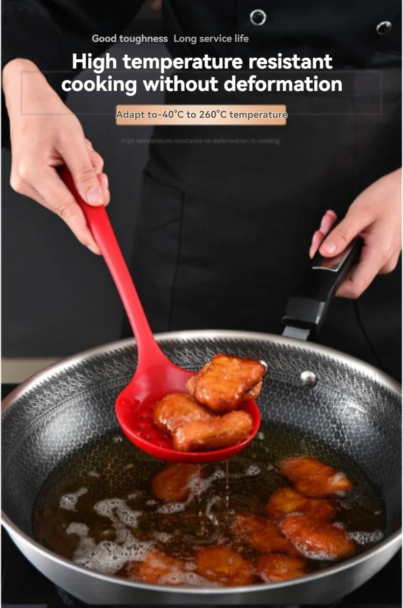 5-Piece Silicone Kitchen Utensil Set Food-Grade BPA-Free Silicone Soup Spoon Pan Turner Rice Spoon Mixing Spoon