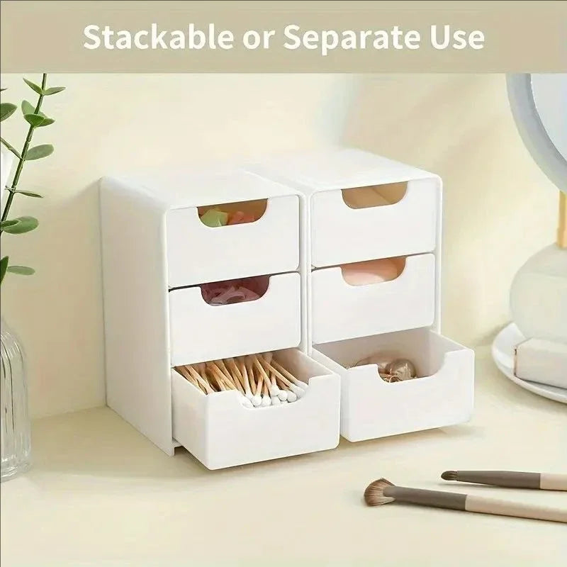 3-Tier Organizers Desktop Organizer With Drawers Storage Desk Stationery Office Accessories Plastic Drawer School Supplies