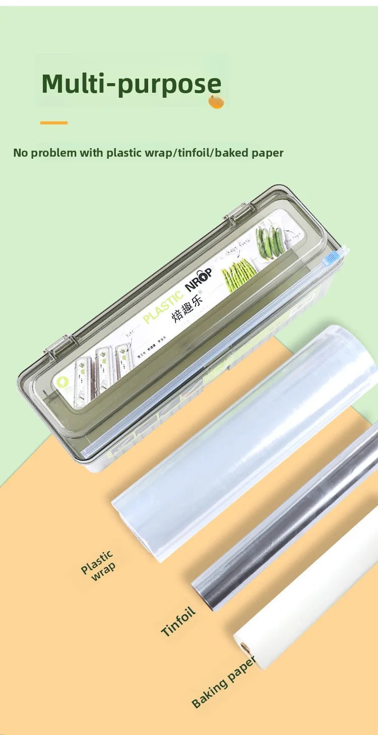 Plastic Wrap Dispenser For Foil and Cling Film Cutter Sharp Cutter and Organizer Kitchen Tool Accessories Food Wrap Foil Holder