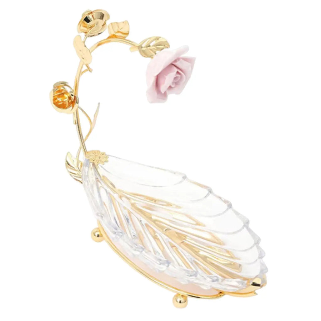 Leaf Tray Cake Stand Serving Tray for Home Decor,Dessert Gold Clear Gifts Fruit Plate for Party Restaurant Home