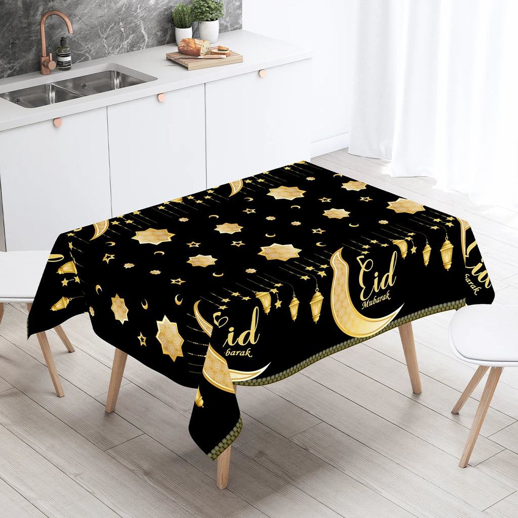 Eid Mubarak Tablecloths Ramadan Decoration for Home 2025 Islamic Muslim Party Decor Ramadan Tableware Supplies Eid Al Adha Gift
