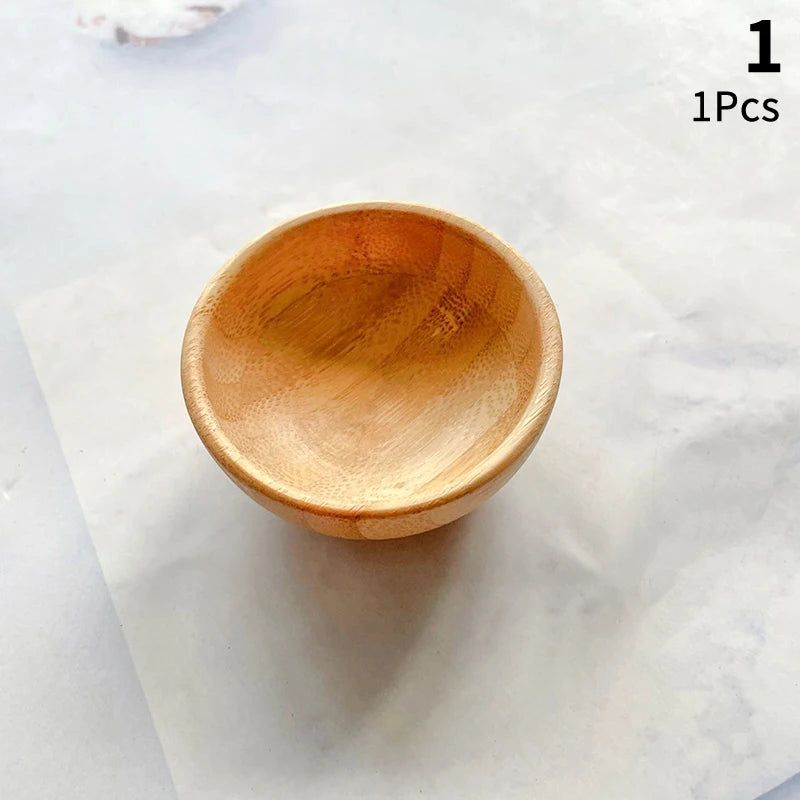 1/2/3pcs Mini Size Bamboo DIY Face Mask Mixing Bowl with Spoon Aromatherapy Bowl Set Massage Oil Face Care Makeup Tool Kits