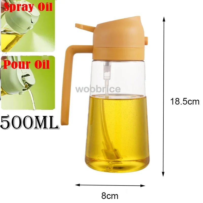 2in1 Oils Sprayer Olive Oil Spray Plastic Bottle Vinegar Dispenser Kitchen Oil Diffuser Accessories Camping Baking Pic